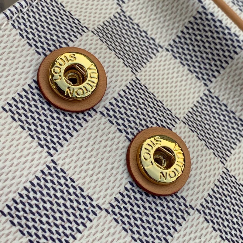 LV N41375 Louis Vuitton Two Tone Plaid Azur Printed Cabas MM Tote Bag