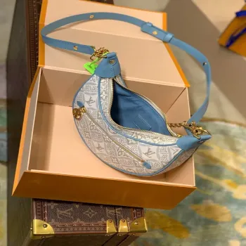 LV M81094 Louis Vuitton Loop Bag Ecru / Blue