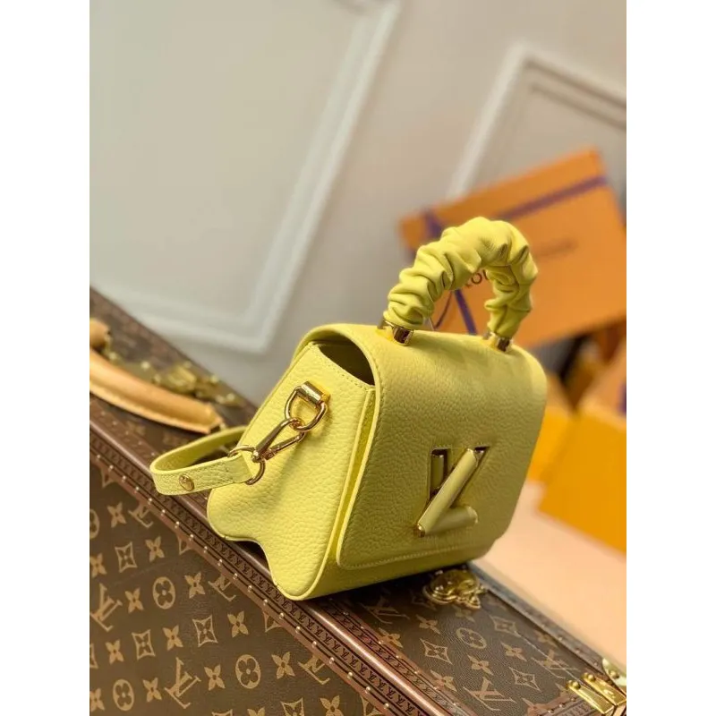 LV M58571 Louis Vuitton Twist PM Leathers Handbag Ginger Yellow