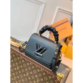 LV M58571 Louis Vuitton Twist PM Leathers Handbag Black