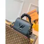 LV M58571 Louis Vuitton Twist PM Leathers Handbag Black
