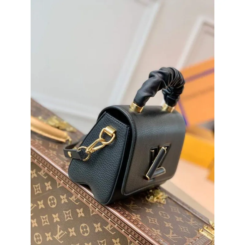 LV M58571 Louis Vuitton Twist PM Leathers Handbag Black