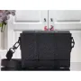 LV M57726 Louis Vuitton Trunk Messenger PM Taurillon Monogram Bag Black