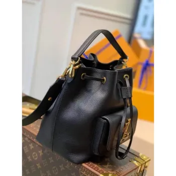 LV M57687 Louis Vuitton Lockme Bucket Bag M57688 M57689 Black