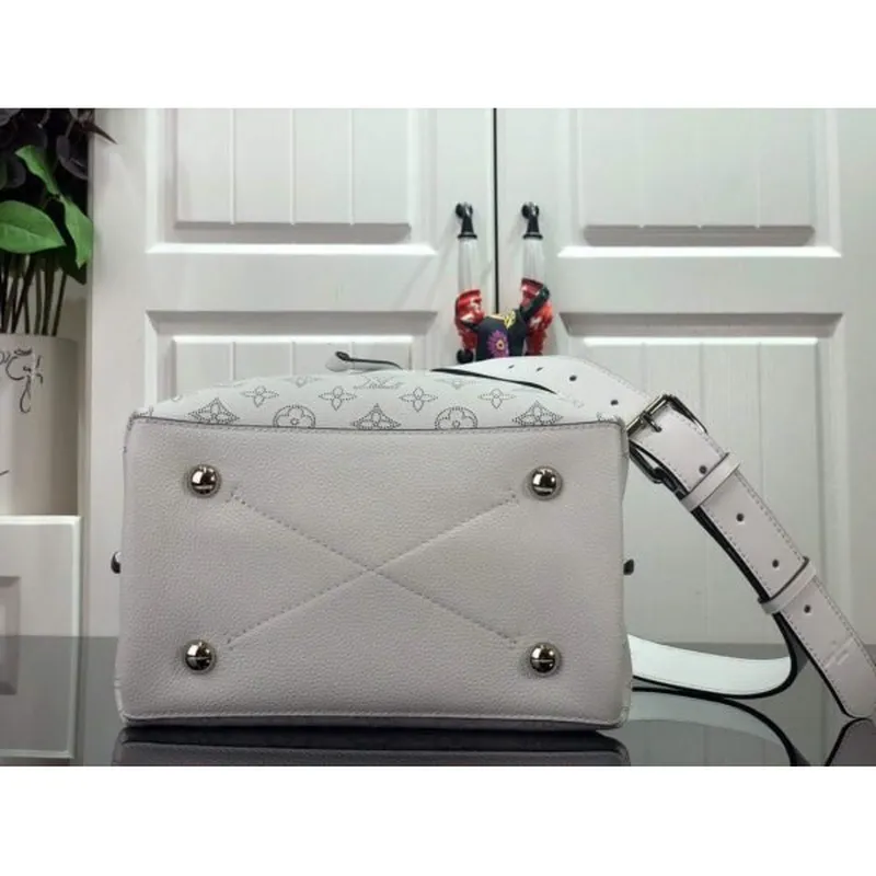 LV M58483 Louis Vuitton Muria Mahina Bucket Bag Snow White