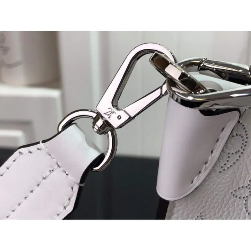 LV M58483 Louis Vuitton Muria Mahina Bucket Bag Snow White