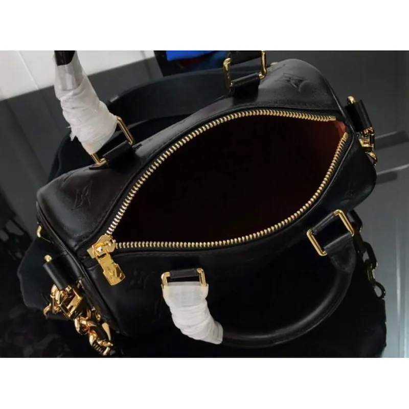 LV M58631 Louis Vuitton Speedy Bandouliere 22 Bag Black