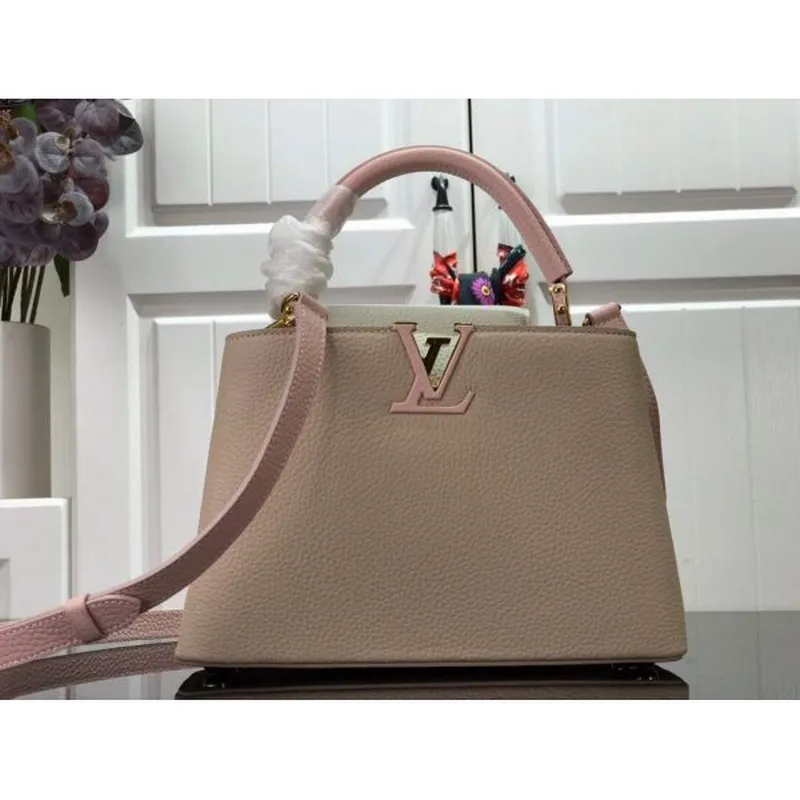 LV N98387 Louis Vuitton Capucines BB Handbag Gray Pink