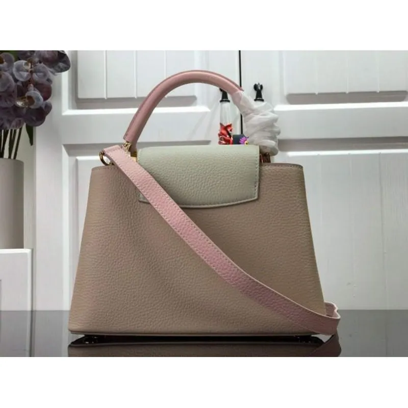 LV N98387 Louis Vuitton Capucines BB Handbag Gray Pink