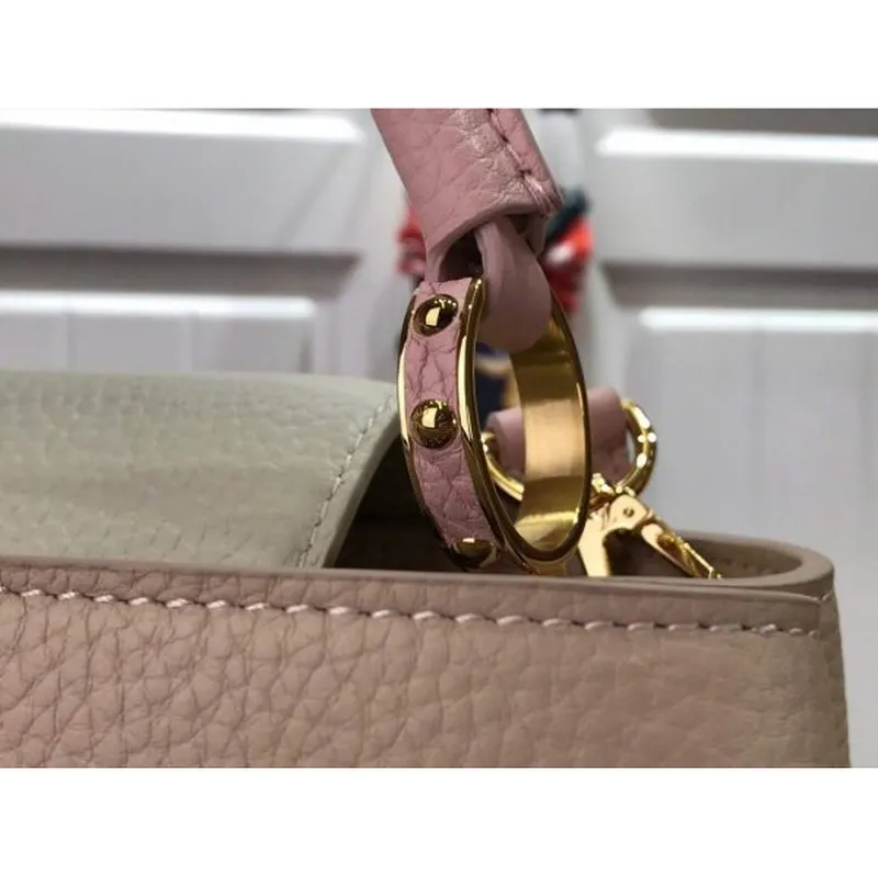 LV N98387 Louis Vuitton Capucines BB Handbag Gray Pink