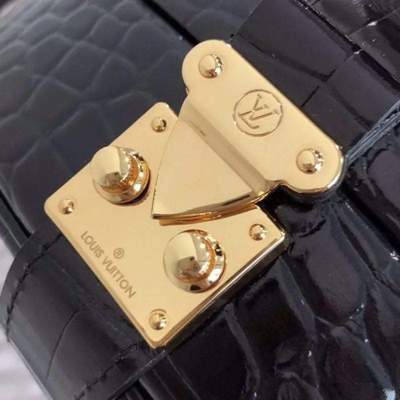 LV N93597 Louis Vuitton Petite Boite Chapeau Crocodilien Brillant N93598 Bag Black