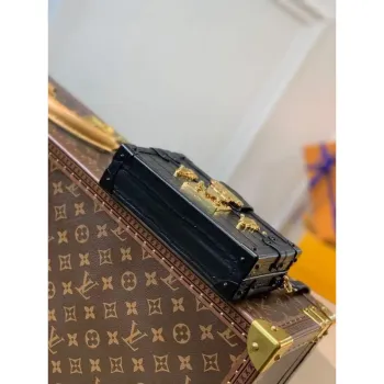 LV N93144 Louis Vuitton Petite Malle crocodilien brillant Bag N93145 Black