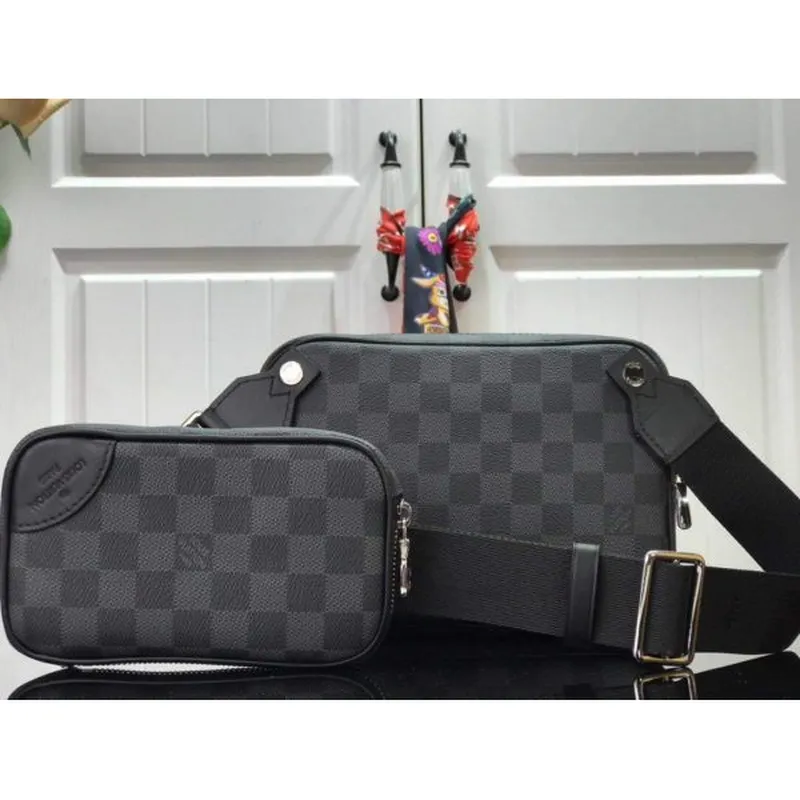 LV N50018 Louis Vuitton Scott Messenger Shoulder Bag Black