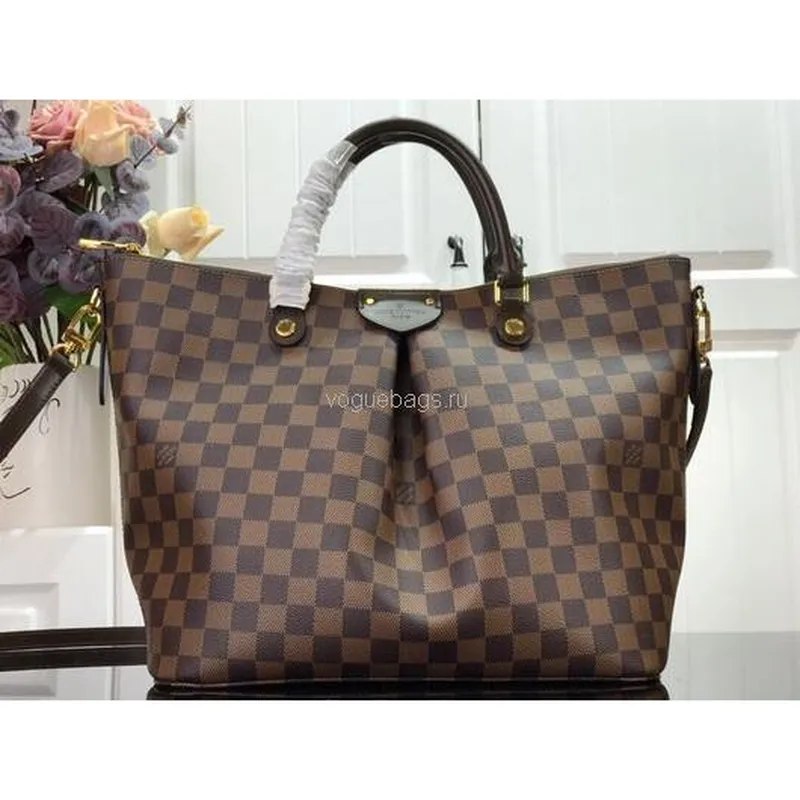 LV N41546 Designer Louis Vuitton N41547  Siena MM Bag in  Damier Ebene