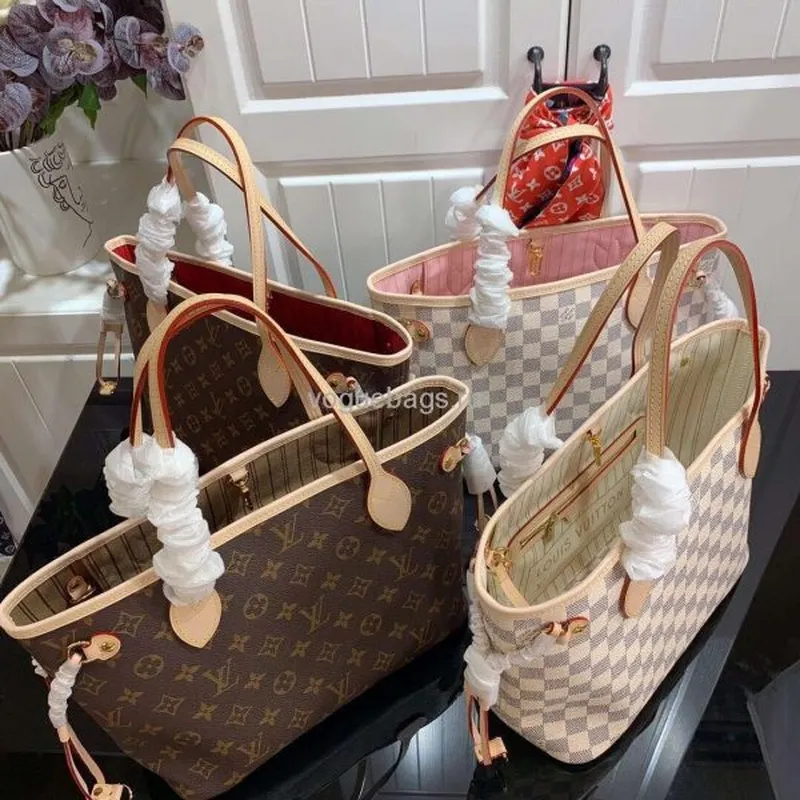 LV N41361 Louis Vuitton Neverfull MM Damier Azur N41605 Bag Beige
