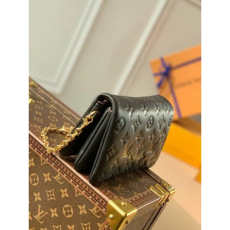 LV M80742 Louis Vuitton Pochette Coussin Other Leather Bag Black