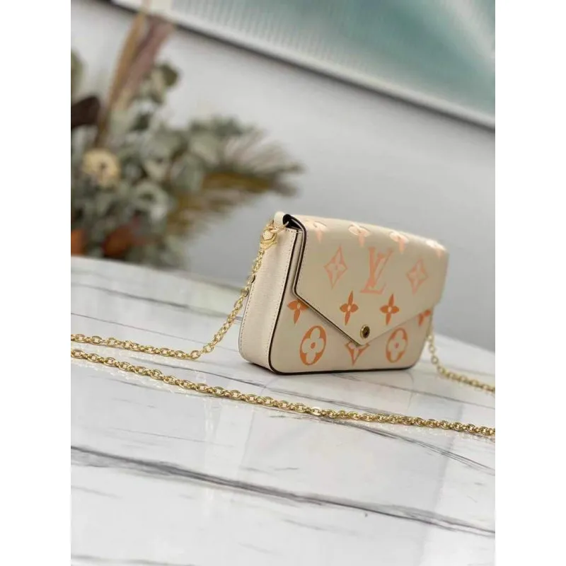 LV M80498 Louis Vuitton Félicie Pochette Bag Cream