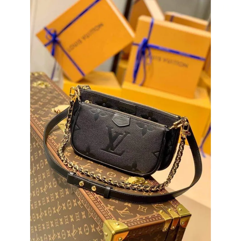 LV M80399 Louis Vuitton M80447 Multi Pochette Accessoires Bag Black
