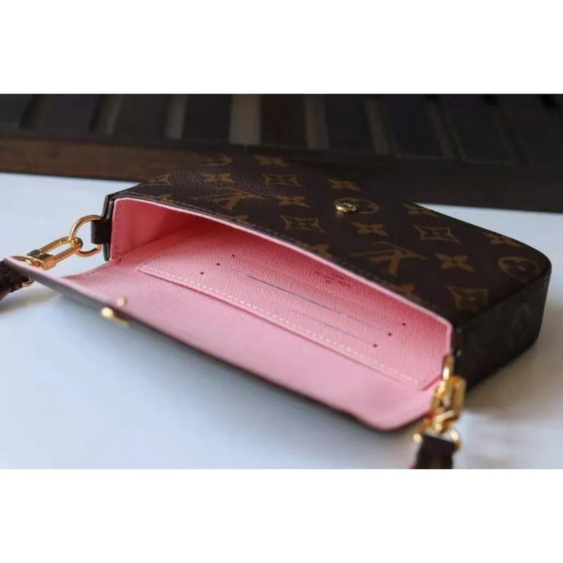 LV M80091 Louis Vuitton Felicie Strap Go Monogram Bag Pink