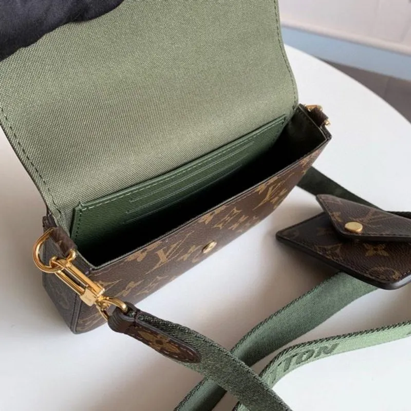 LV M80091 Louis Vuitton Felicie Strap Go Monogram Bag Green