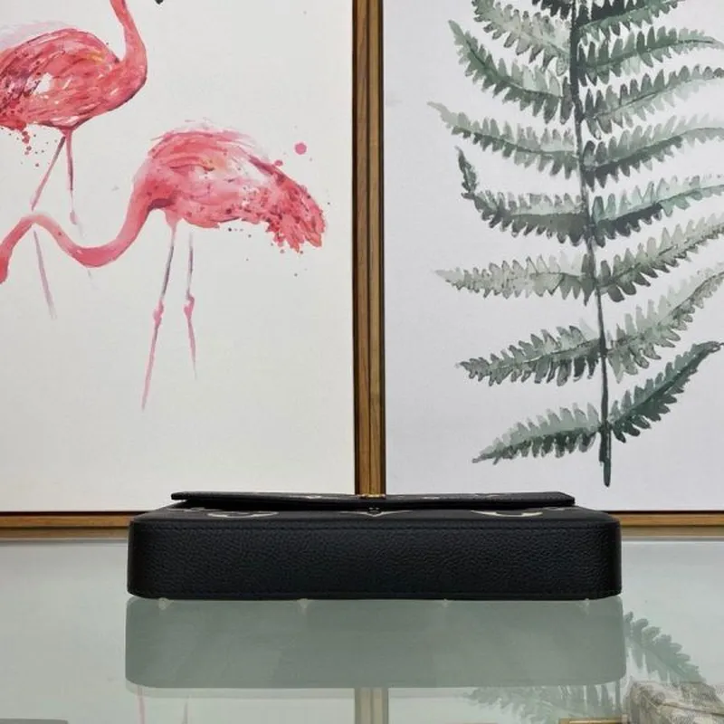 LV M69977 Louis Vuitton M80482 Game on Felicie Pochette Bag Black and Beige