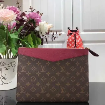 LV M64591 Louis Vuitton Daily Pouch Monogram Canvas Bag M62942 Wine Red