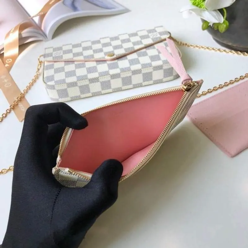 LV M61276 Louis Vuitton Felicie Pochette Bag Damier Azur