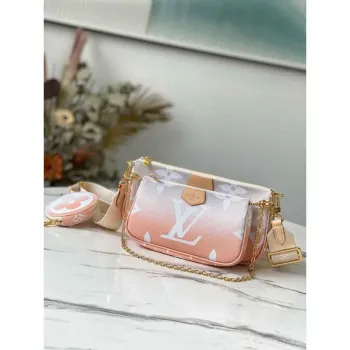 LV M57634 Louis Vuitton M57633 Multi Pochette Accessoires Bag Brume Gray