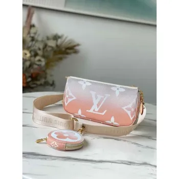 LV M57634 Louis Vuitton M57633 Multi Pochette Accessoires Bag Brume Gray