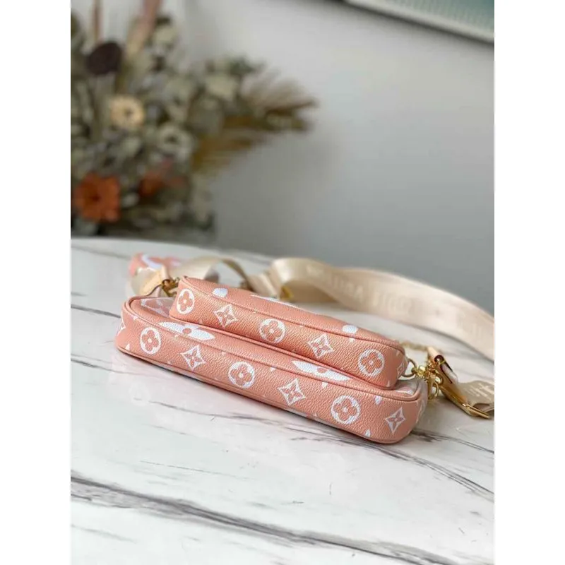 LV M57634 Louis Vuitton M57633 Multi Pochette Accessoires Bag Brume Gray