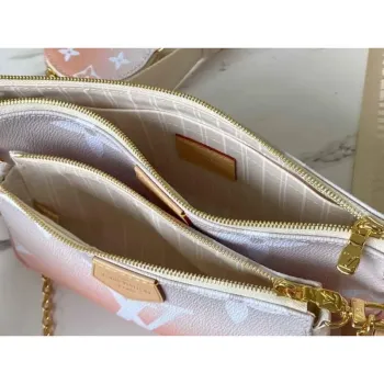 LV M57634 Louis Vuitton M57633 Multi Pochette Accessoires Bag Brume Gray