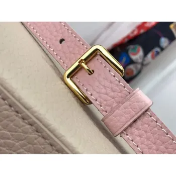 LV M57523 Louis Vuitton Capucines MM Handbag Gray Pink