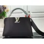 LV M57523 Louis Vuitton Capucines MM Handbag Black Blue
