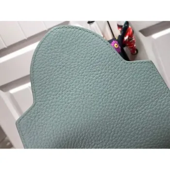 LV M57523 Louis Vuitton Capucines MM Handbag Black Blue