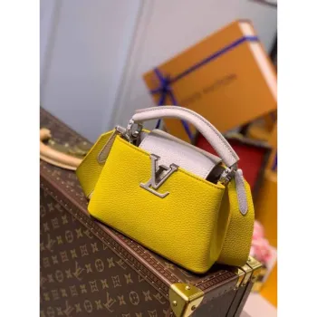 LV M57521 Louis Vuitton Capucines Mini M57520 Bag Yellow Beige