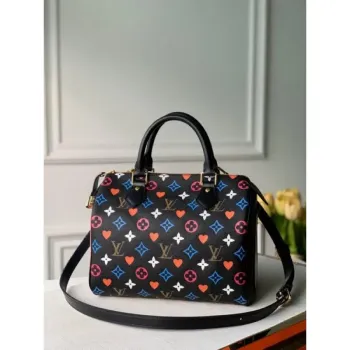 LV M57466 Louis Vuitton GAME ON Speedy Bandouliere 25 Bag Black