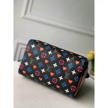 LV M57466 Louis Vuitton GAME ON Speedy Bandouliere 25 Bag Black