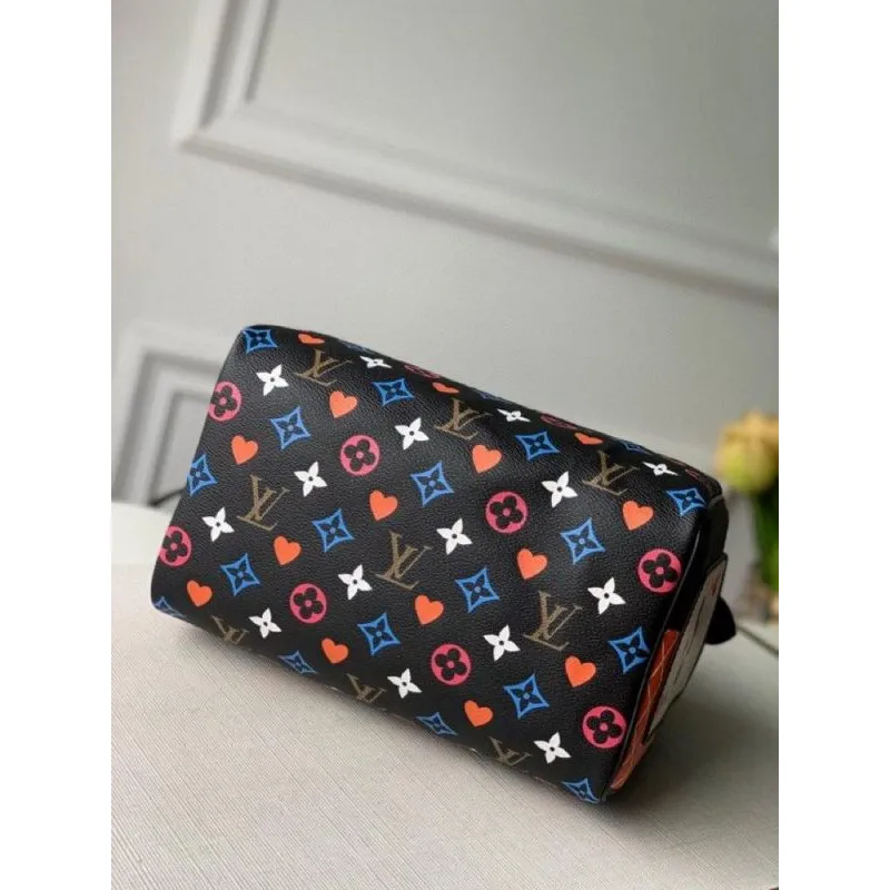 LV M57466 Louis Vuitton GAME ON Speedy Bandouliere 25 Bag Black