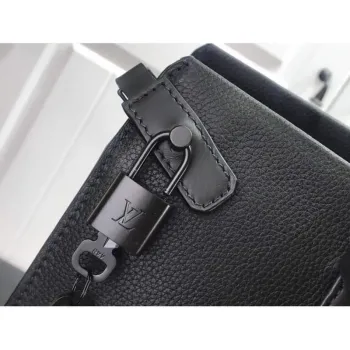 LV M57308 Louis Vuitton Tote Bag Black Grained Calf Leather