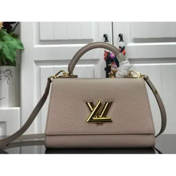 LV M57214 Louis Vuitton Twist one Handle PM Taurillon Leather Beige