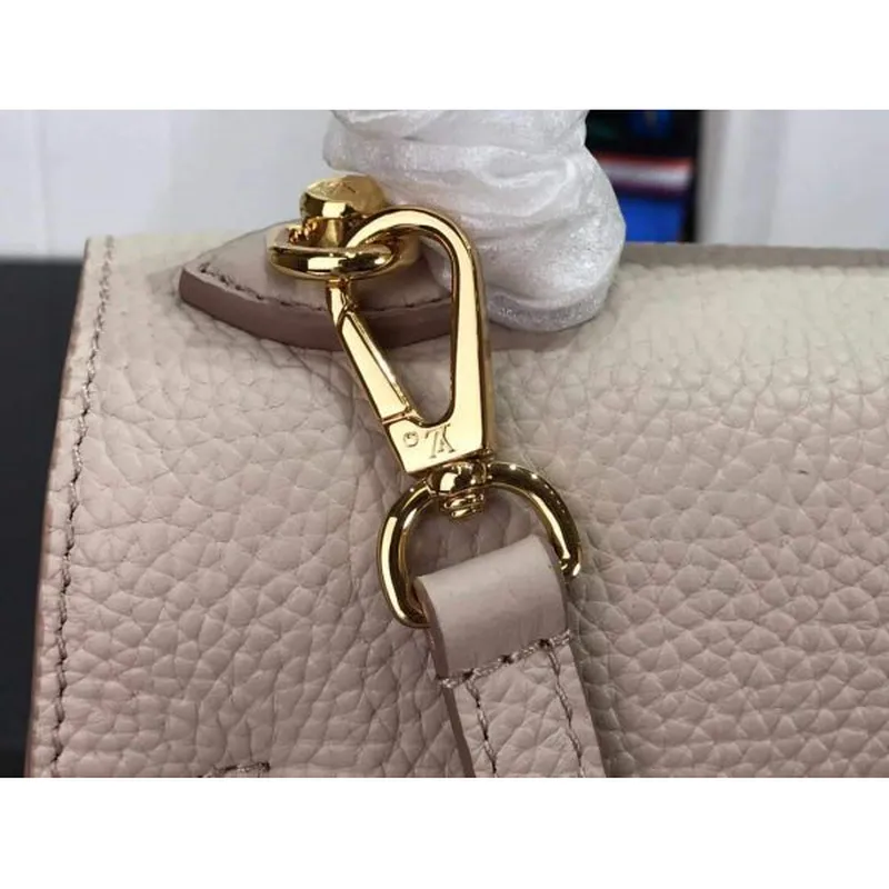 LV M57214 Louis Vuitton Twist one Handle PM Taurillon Leather Beige
