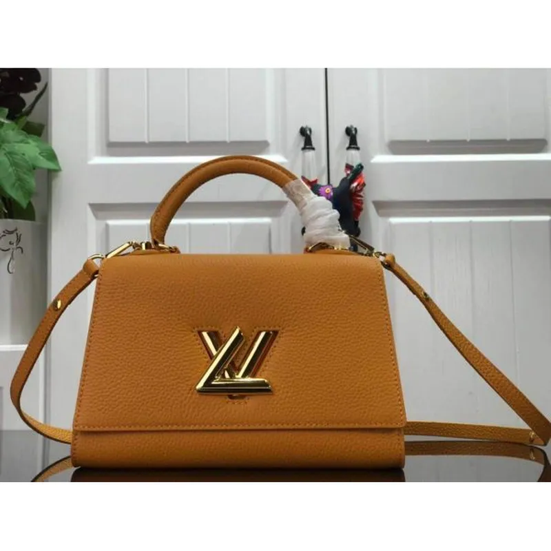 LV M57136 Louis Vuitton Twist one Handle PM M57093 Taurillon Leather Saffron