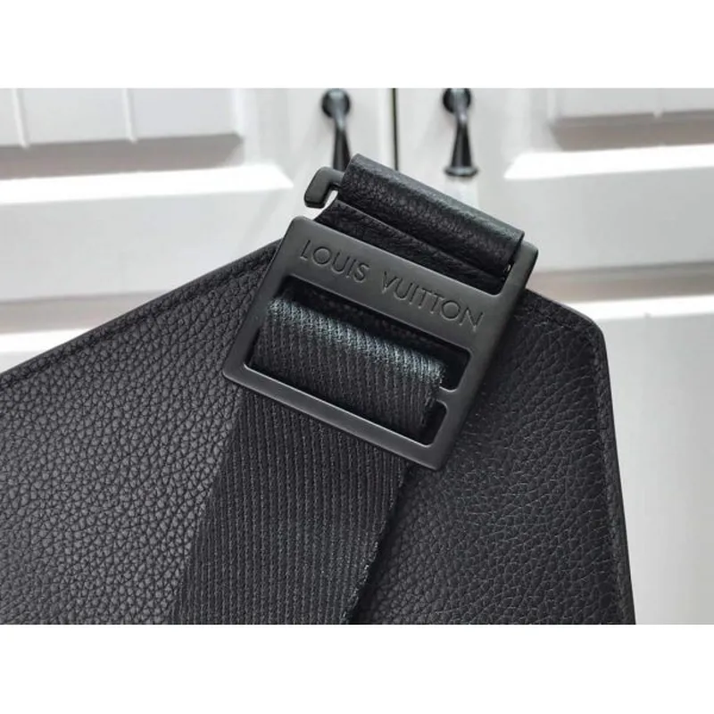 LV M57081 Louis Vuitton Sling Bag Black Grained Calf Leather