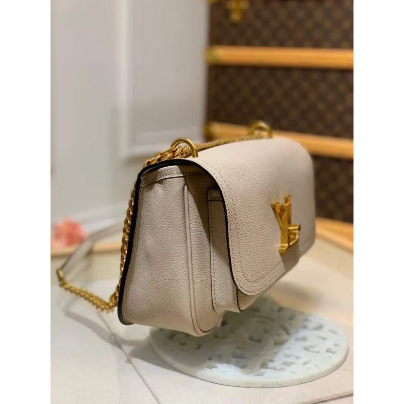 LV M57072 Louis Vuitton M57067 Lockme Chain PM Shoulder Bags in Greige