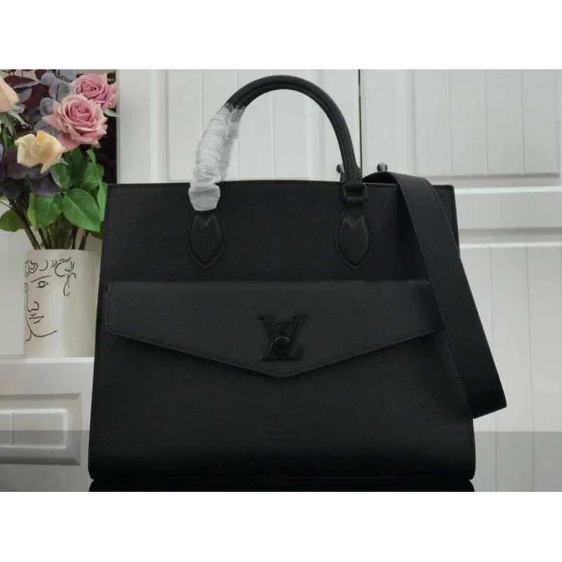LV M55846 Louis Vuitton Lockme Tote MM Leathers M55818 Bag Black