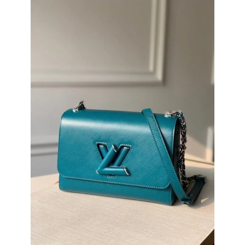 LV M55320 Louis Vuitton Twist MM shoulder Epi M50282 bag Blue