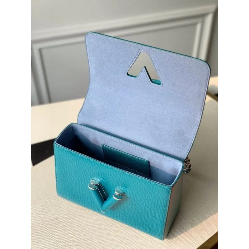 LV M55320 Louis Vuitton Twist MM shoulder Epi M50282 bag Blue