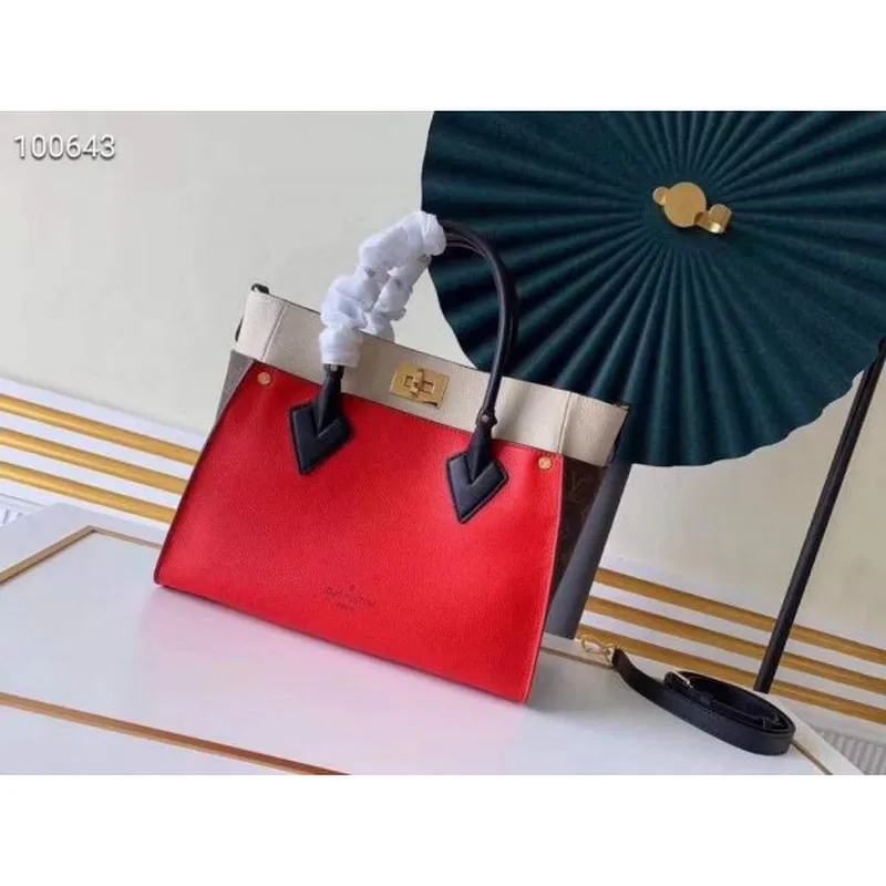 LV M53824 Louis Vuitton M55302 on my side M53826 High end Leathers Tote Bag Red