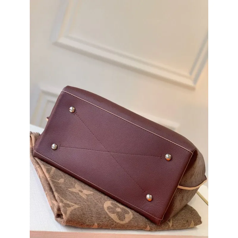 LV M53188 Louis Vuitton Carmel Mahina Bag M52950 Wine Red
