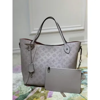 LV M53140 Louis Vuitton Hina MM Mahina Bag M54354 Galet Gray